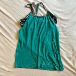 VS PINK Teal Workout Tank with Built-in Sports Bra